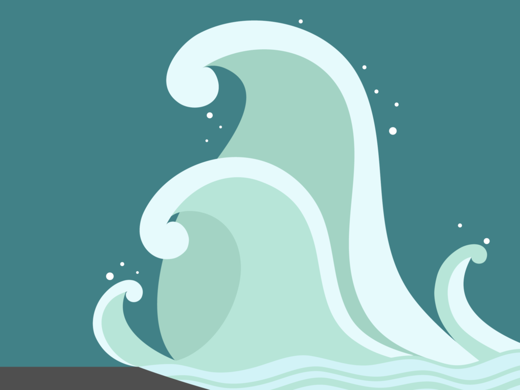 Illustration of wave of water