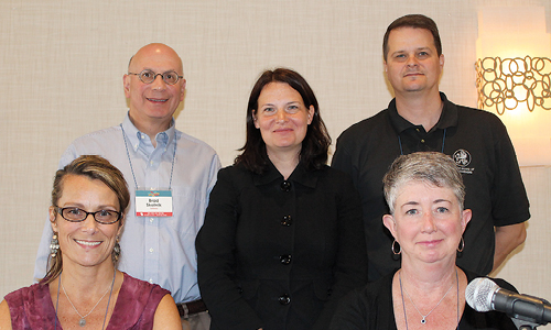 2017–2018 CBAA Executive Committee Front row: Kathleen B. Harrington (CT), Marilyn J. Wellington (MA) Back row: Bradley W. Skolnik (IN), Emily J. Eschweiler (MN), Mark A. Huntsberger (FL)