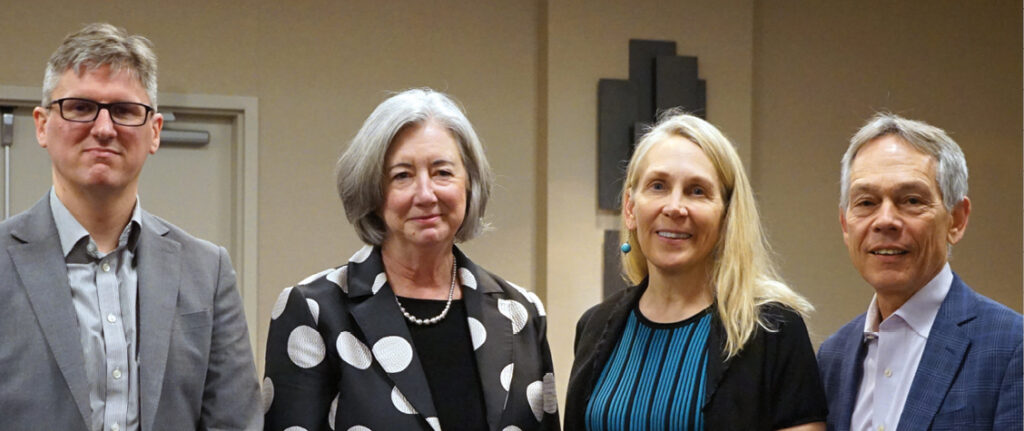 Group photo of Andreas Oranje, PhD;  Marilyn Wellington; Judith Gundersen; 
Hon. Scott Bales (ret.) 