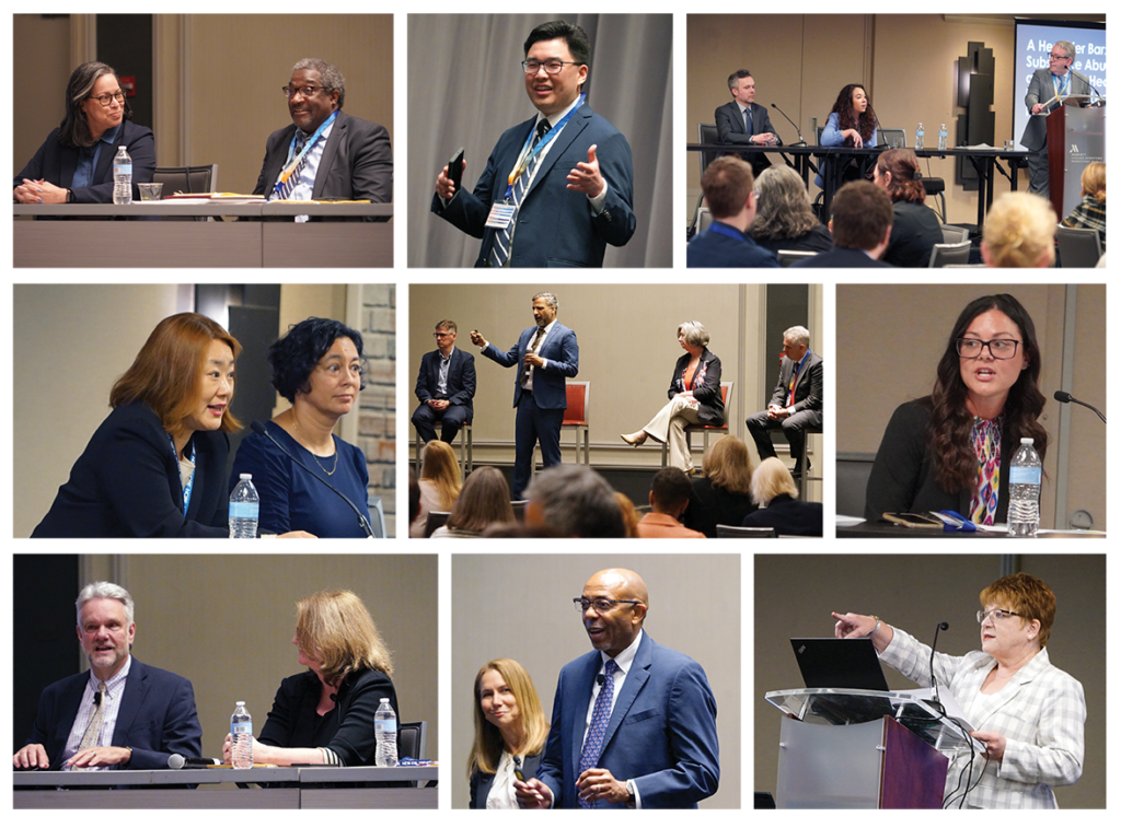 Collage of all the different speakers at Chicago event