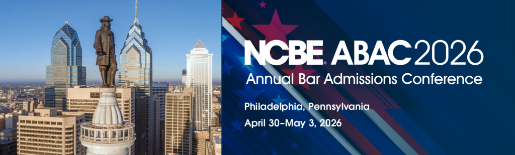 NCBE ABAC 2026 in Philadelphia, Pennsylvania logo- a picture of downtown Philadelphia
