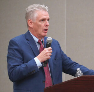 Photo of John McAlary speaking at CBAA Meeting