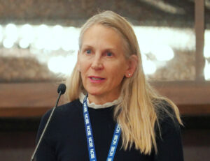 Photo of Judy Gundersen speaking at the CBAA Fall 2025 Meeting