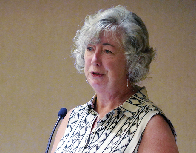 Photo of Marilyn Wellington speaking at CBAA Meeting