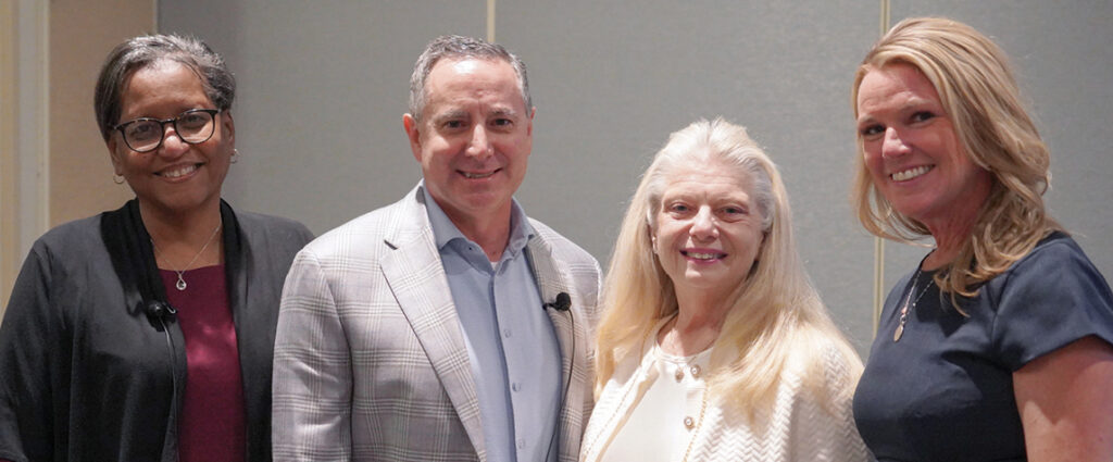 Group photo of Hon. Phyllis Thompson (moderator); Hon. David Overstreet; Hon. Cynthia Martin; Kara Smith, PhD