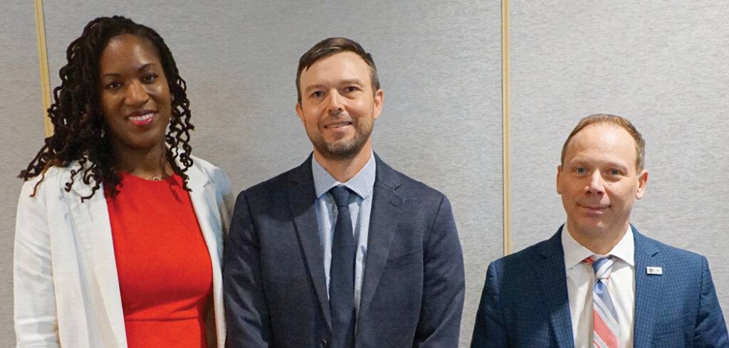 Group photo of Faye McCray (moderator), Robert Wall, Shay Cleary