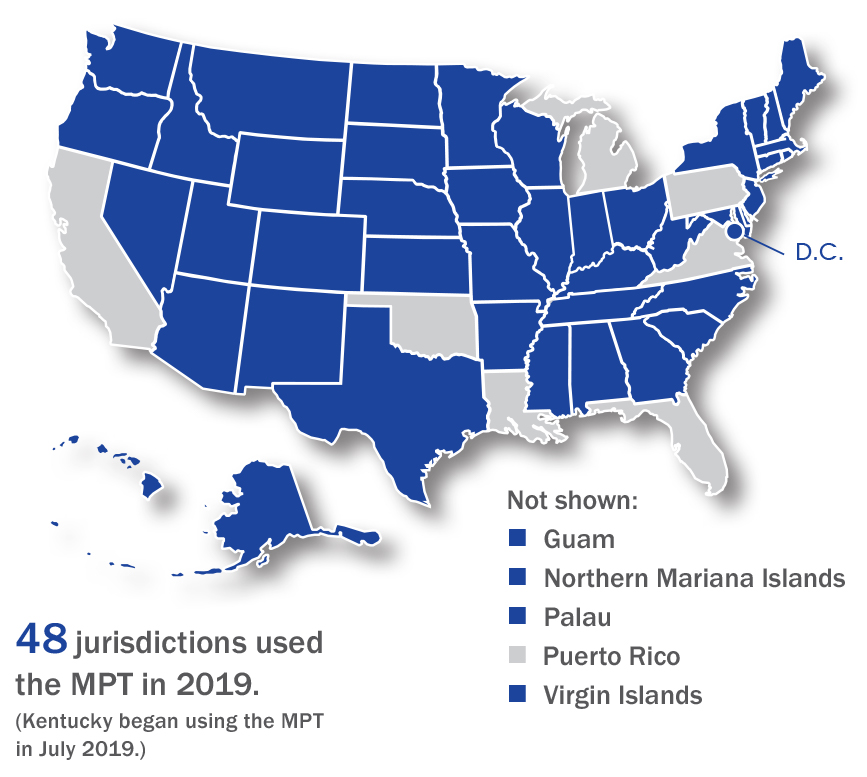 Map 48 jurisdictions using the MPT in 2019