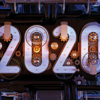 2020 logo made up of mechanicalgears